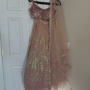 Pink Sequin Lehnga